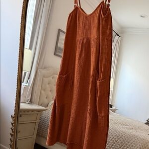 Zara Terracotta Sleeveless Dress